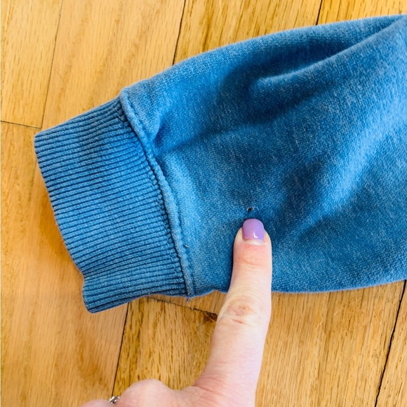 Boys Quiksilver Blue Full Zip Hoodie,‎ Sweatshirt, Green Logo, Youth Small / 10. - Picture 5 of 9